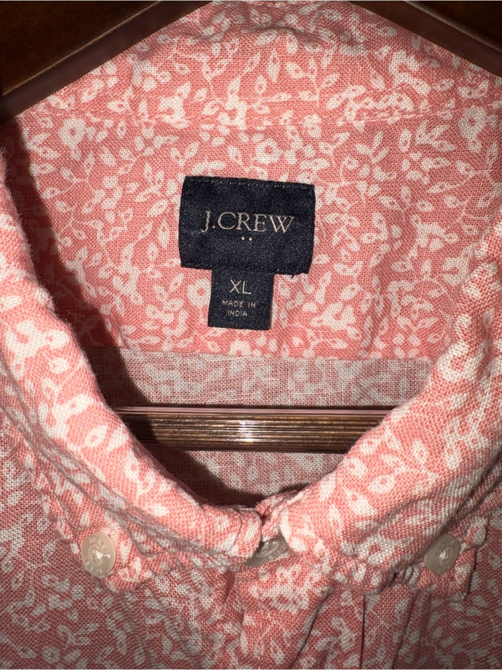 J.Crew Men's XL Coral Linen Cotton Short Sleeve Button Up Shirt - Picture 5 of 9